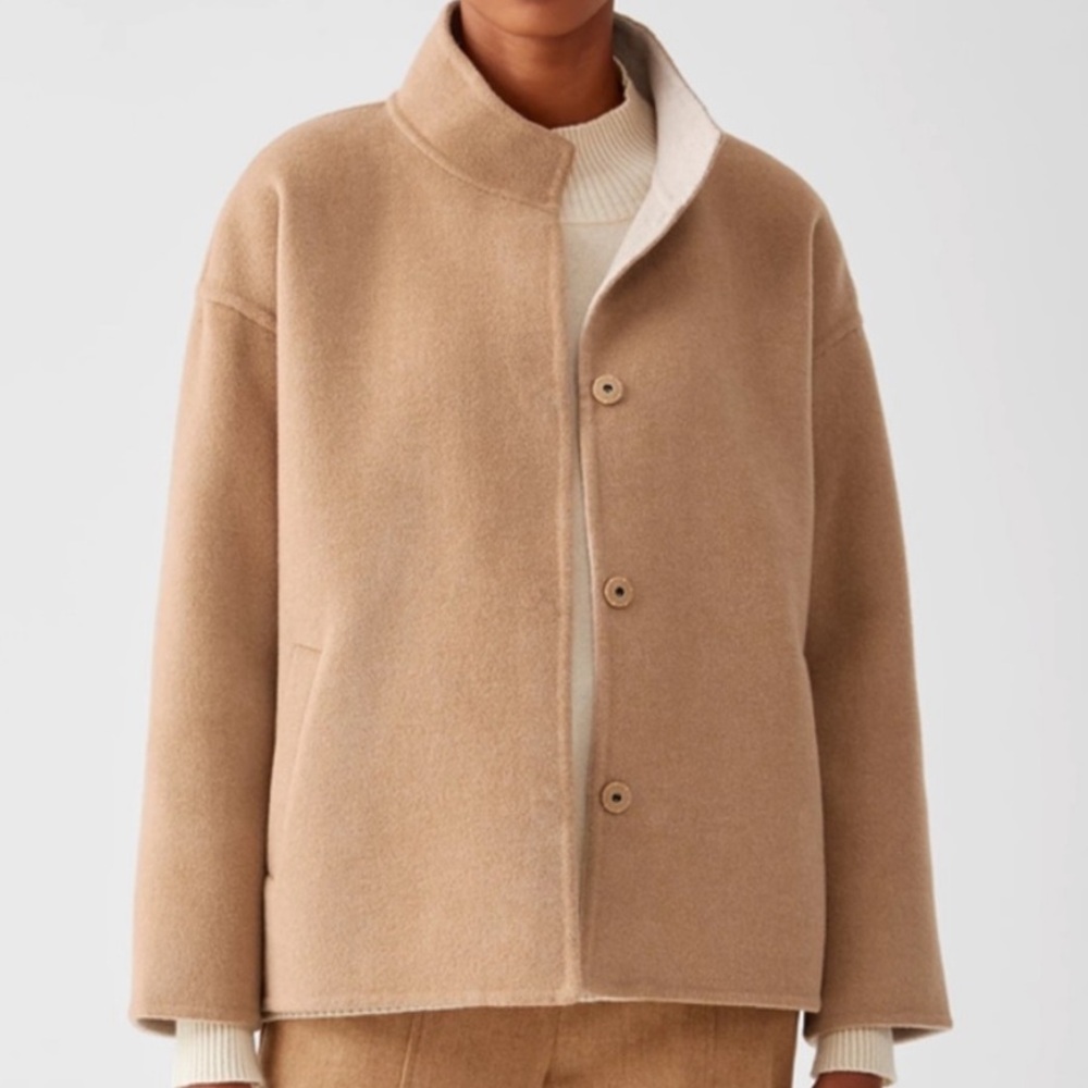 EILEEN FISHER Doubleface Wool Cashmere Boxy Coat